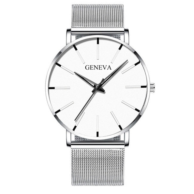 2023 Minimalist Men's Fashion Ultra Thin Watches Simple Men Business Stainless Steel Mesh Belt Quartz Watch relogio masculino